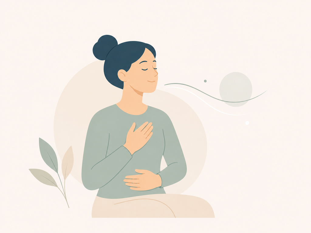 Persona respirando con calma antes de responder, ejemplo de autocontrol emocional